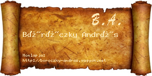 Böröczky András névjegykártya