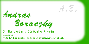 andras boroczky business card